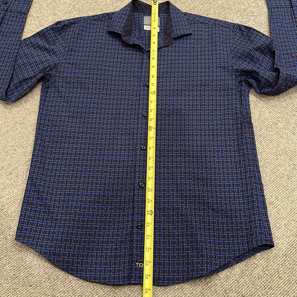 THOMAS DEAN BOYS PATTERNED SHIRT WITH CONTRAST ON COLLAR & CUFFS SIZE XL 18/20 - Picture 9 of 9